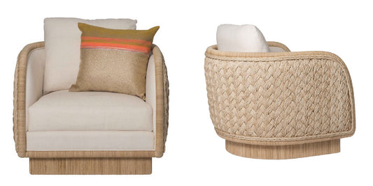 Coastal Braided Swivel Chair